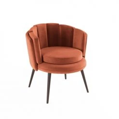 Potiron Paris Fauteuils Fauteuil En Velours Ocre -Fauteuils, poufs et repose-pieds Soldes fauteuil en velours ocre 4