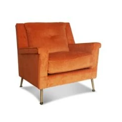 PIB Fauteuils Fauteuil En Velours Orange