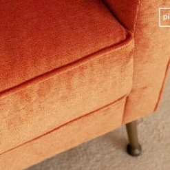 PIB Fauteuils Fauteuil En Velours Orange -Fauteuils, poufs et repose-pieds Soldes fauteuil en velours orange 7