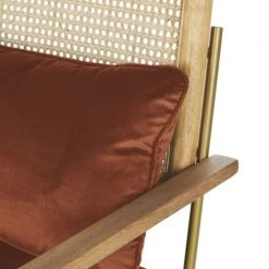 Maisons Du Monde Fauteuils Fauteuil En Velours Orange écureuil Cannage En Rotin -Fauteuils, poufs et repose-pieds Soldes fauteuil en velours orange ecureuil cannage en rotin 1000 13 26 209946 5
