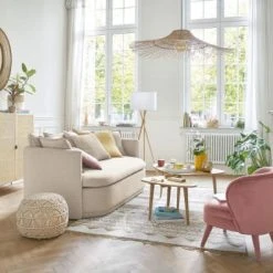 Maisons Du Monde Fauteuils Fauteuil En Velours Rose -Fauteuils, poufs et repose-pieds Soldes fauteuil en velours rose 1000 13 40 216151 5
