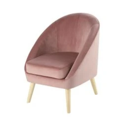Maisons Du Monde Fauteuils Fauteuil Vintage En Velours Ocre -Fauteuils, poufs et repose-pieds Soldes fauteuil en velours rose fonce suzie 1000 11 39 185974 1 1