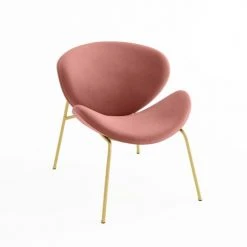 Potiron Paris Fauteuils Fauteuil En Velours Rose Vintage -Fauteuils, poufs et repose-pieds Soldes fauteuil en velours rose vintage 3
