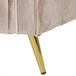 Beliani Fauteuils Fauteuil En Velours Taupe -Fauteuils, poufs et repose-pieds Soldes fauteuil en velours taupe 5