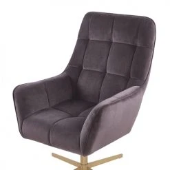 Beliani Fauteuils Fauteuil En Velours Taupe Avec Repose-pieds Assorti -Fauteuils, poufs et repose-pieds Soldes fauteuil en velours taupe avec repose pieds assorti 4
