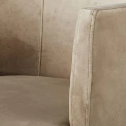 Maisons Du Monde Fauteuils Fauteuil En Velours Taupe Pieds En Métal Coloris Laiton -Fauteuils, poufs et repose-pieds Soldes fauteuil en velours taupe pieds en metal coloris laiton 1000 7 9 198941 4