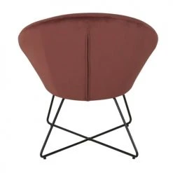 Maisons Du Monde Fauteuils Fauteuil En Velours Terracotta Et Pieds En Métal Noir -Fauteuils, poufs et repose-pieds Soldes fauteuil en velours terracotta et pieds en metal noir 1000 9 9 216079 4