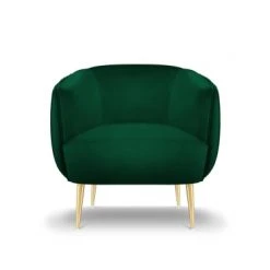 Micadoni Home Fauteuils Fauteuil En Velours Vert Bouteille