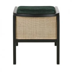 Maisons Du Monde Fauteuils Fauteuil En Velours Vert Cannage En Rotin Et Bois De Bouleau Noir -Fauteuils, poufs et repose-pieds Soldes fauteuil en velours vert cannage en rotin et bois de bouleau noir 1000 16 12 219690 3