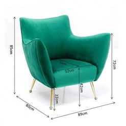 Kare Design Fauteuils Fauteuil En Velours Vert Et Acier Doré -Fauteuils, poufs et repose-pieds Soldes fauteuil en velours vert et acier dore 2