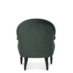 Maisons Du Monde Fauteuils Fauteuil En Velours Vert Et Pieds En Bouleau Noir -Fauteuils, poufs et repose-pieds Soldes fauteuil en velours vert et pieds en bouleau noir 1000 14 22 215149 3