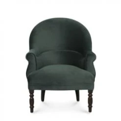 Maisons Du Monde Fauteuils Fauteuil En Velours Vert Et Pieds En Bouleau Noir -Fauteuils, poufs et repose-pieds Soldes fauteuil en velours vert et pieds en bouleau noir solena 1000 14 22 215149 1