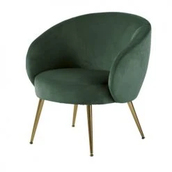 Maisons Du Monde Fauteuils Fauteuil En Velours Vert Forêt