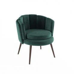 Potiron Paris Fauteuils Fauteuil En Velours Vert Forêt -Fauteuils, poufs et repose-pieds Soldes fauteuil en velours vert foret 4