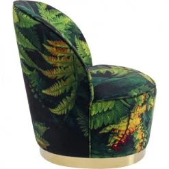 Kare Design Fauteuils Fauteuil En Velours Vert Imprimé Feuilles Et Acier Doré -Fauteuils, poufs et repose-pieds Soldes fauteuil en velours vert imprime feuilles et acier dore 4