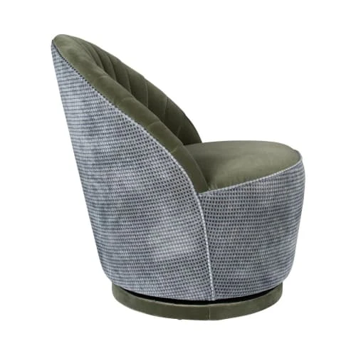 Dutchbone Fauteuils Fauteuil En Velours Vert Kaki 4 Dutchbone Fauteuils Fauteuil En Velours Vert Kaki – Image 4