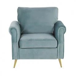 Beliani Fauteuils Fauteuil En Velours Vert Menthe -Fauteuils, poufs et repose-pieds Soldes fauteuil en velours vert menthe 2