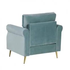 Beliani Fauteuils Fauteuil En Velours Vert Menthe -Fauteuils, poufs et repose-pieds Soldes fauteuil en velours vert menthe 3