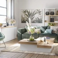 Maisons Du Monde Fauteuils Fauteuil En Velours Vert Pieds En Métal Noir -Fauteuils, poufs et repose-pieds Soldes fauteuil en velours vert pieds en metal noir 1000 9 36 198722 6