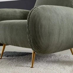 Oviala Fauteuils Fauteuil En Velours Vintage Vert Sapin -Fauteuils, poufs et repose-pieds Soldes fauteuil en velours vintage vert sapin 2