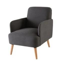 Maisons Du Monde Fauteuils Fauteuil Jaune Et Hêtre -Fauteuils, poufs et repose-pieds Soldes fauteuil gris anthracite honey 1000 3 3 175647 1