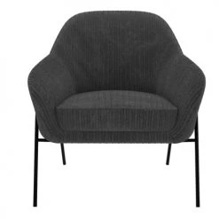 Rendez Vous Déco Fauteuils Fauteuil Gris Foncé En Velours Cotelé -Fauteuils, poufs et repose-pieds Soldes fauteuil gris fonce en velours cotele 3