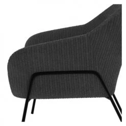 Rendez Vous Déco Fauteuils Fauteuil Gris Foncé En Velours Cotelé -Fauteuils, poufs et repose-pieds Soldes fauteuil gris fonce en velours cotele 4