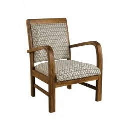 MACABANE Fauteuils Fauteuil Hexago En Teck Tissu Vert