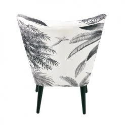 Maisons Du Monde Fauteuils Fauteuil Imprimé Jungle Noir Et Blanc -Fauteuils, poufs et repose-pieds Soldes fauteuil imprime jungle noir et blanc 1000 10 14 185990 6