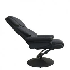 MOYCOR Fauteuils Fauteuil Inclinable Avec Repose Pieds En Fer Noir -Fauteuils, poufs et repose-pieds Soldes fauteuil inclinable avec repose pieds en fer noir 2