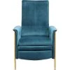 Kare Design Fauteuils Fauteuil Inclinable En Velours Bleu Pétrole Et Acier Doré