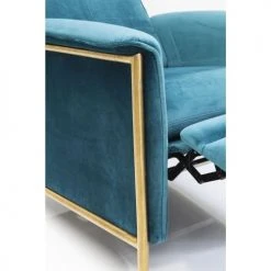 Kare Design Fauteuils Fauteuil Inclinable En Velours Bleu Pétrole Et Acier Doré -Fauteuils, poufs et repose-pieds Soldes fauteuil inclinable en velours bleu petrole et acier dore 2
