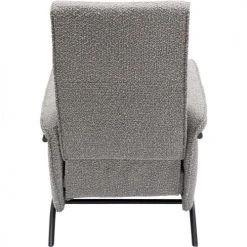 Kare Design Fauteuils Fauteuil Inclinable Gris Et Acier Noir -Fauteuils, poufs et repose-pieds Soldes fauteuil inclinable gris et acier noir 3