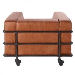 Maisons Du Monde Fauteuils Fauteuil Indus à Roulettes En Cuir Effet Vieilli -Fauteuils, poufs et repose-pieds Soldes fauteuil indus a roulettes en cuir effet vieilli 1000 13 18 198335 3