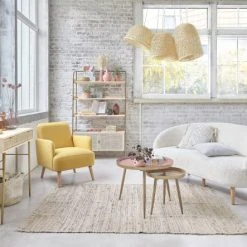 Maisons Du Monde Fauteuils Fauteuil Jaune Et Hêtre -Fauteuils, poufs et repose-pieds Soldes fauteuil jaune et hetre 1000 5 20 209530 5