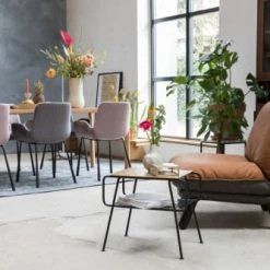 Zuiver Fauteuils Fauteuil Lounge En Cuir Marron -Fauteuils, poufs et repose-pieds Soldes fauteuil lounge en cuir marron 4