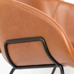 Zuiver Fauteuils Fauteuil Lounge En Cuir Marron -Fauteuils, poufs et repose-pieds Soldes fauteuil lounge en cuir marron 9