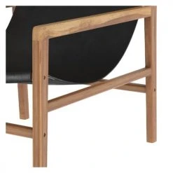 Rendez Vous Déco Fauteuils Fauteuil Lounge En Teck Et Cuir Noir 10 Rendez Vous Déco Fauteuils Fauteuil Lounge En Teck Et Cuir Noir -Fauteuils, poufs et repose-pieds Soldes fauteuil lounge en teck et cuir noir 4