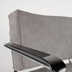 Zuiver Fauteuils Fauteuil Lounge En Tissu Cotelé Gris Froid -Fauteuils, poufs et repose-pieds Soldes fauteuil lounge en tissu cotele gris froid 4