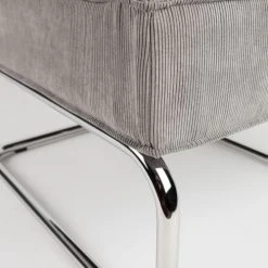 Zuiver Fauteuils Fauteuil Lounge En Tissu Cotelé Gris Froid -Fauteuils, poufs et repose-pieds Soldes fauteuil lounge en tissu cotele gris froid 5