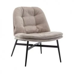 Drawer Fauteuils Fauteuil Lounge En Tissu Et Métal Beige