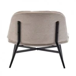 Drawer Fauteuils Fauteuil Lounge En Tissu Et Métal Beige -Fauteuils, poufs et repose-pieds Soldes fauteuil lounge en tissu et metal beige 3