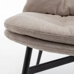 Drawer Fauteuils Fauteuil Lounge En Tissu Et Métal Beige -Fauteuils, poufs et repose-pieds Soldes fauteuil lounge en tissu et metal beige 4