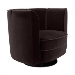 Dutchbone Fauteuils Fauteuil Lounge En Velours Noir -Fauteuils, poufs et repose-pieds Soldes fauteuil lounge en velours noir 3