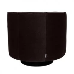 Dutchbone Fauteuils Fauteuil Lounge En Velours Noir -Fauteuils, poufs et repose-pieds Soldes fauteuil lounge en velours noir 4