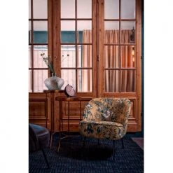 Bepurehome Fauteuils Fauteuil Lounge En Velours Ocre -Fauteuils, poufs et repose-pieds Soldes fauteuil lounge en velours ocre 3