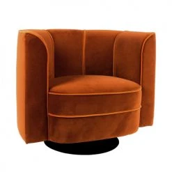 Dutchbone Fauteuils Fauteuil Lounge En Velours Orange