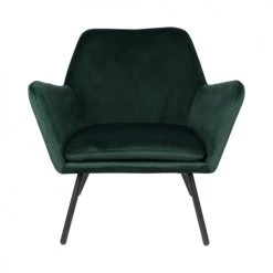Drawer Fauteuils Fauteuil Lounge En Velours Vert Forêt -Fauteuils, poufs et repose-pieds Soldes fauteuil lounge en velours vert foret 2