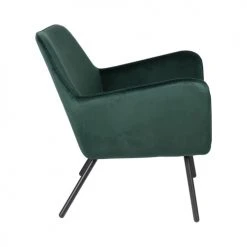 Drawer Fauteuils Fauteuil Lounge En Velours Vert Forêt -Fauteuils, poufs et repose-pieds Soldes fauteuil lounge en velours vert foret 3