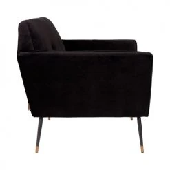 Dutchbone Fauteuils Fauteuil Lounge Velours Noir -Fauteuils, poufs et repose-pieds Soldes fauteuil lounge velours noir 3